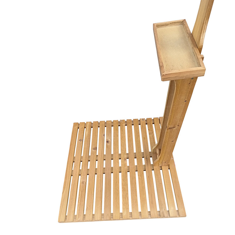 swiftrans 86.61" H Portable Solid Wood Freestanding Outdoor Shower